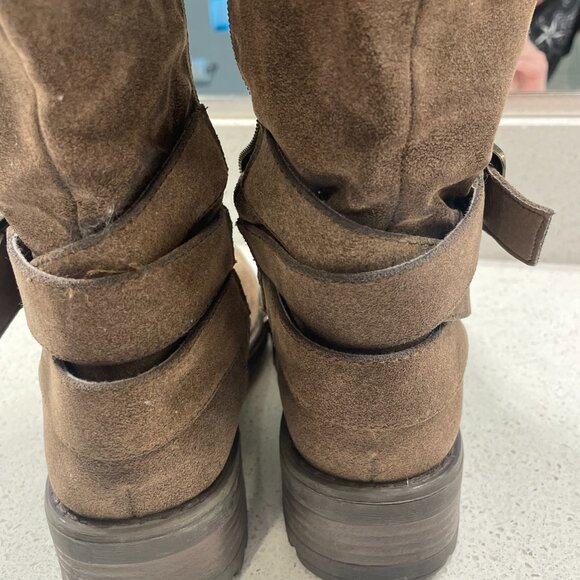Carlos Santana Suede Tan Sabina Knee High Boots Size 6.5 - Picture 4 of 6